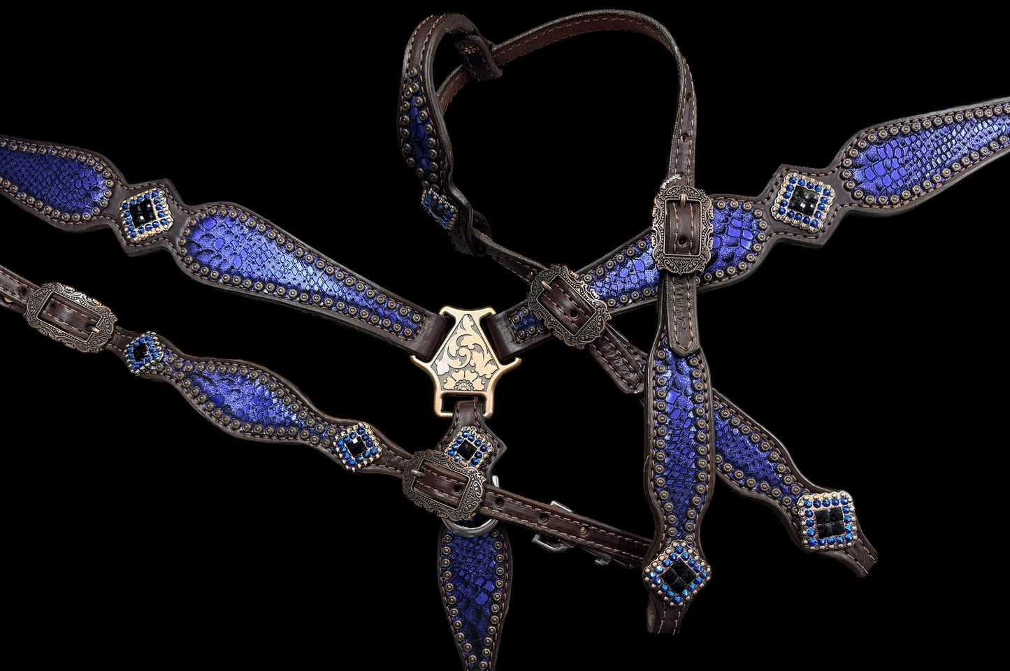 Indigo mystic on Dark leather