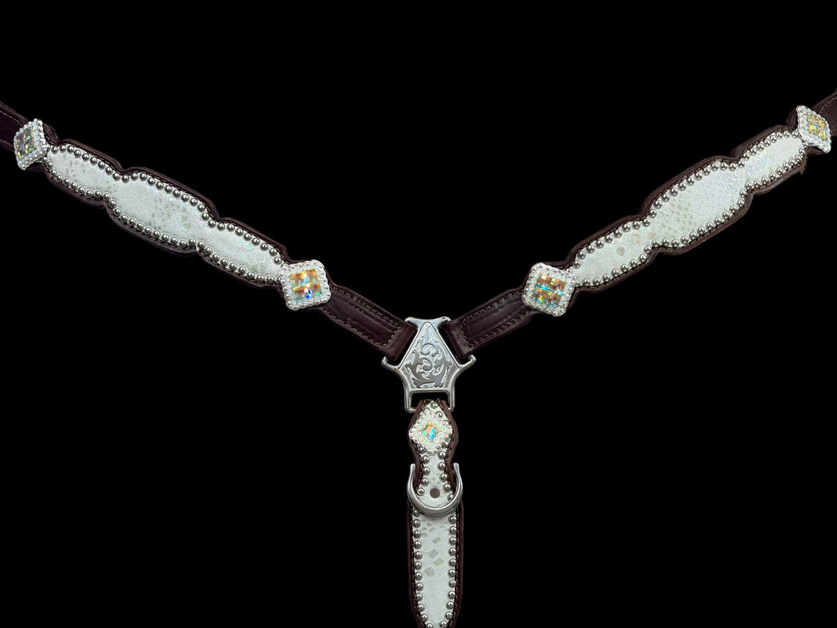 White mystic  on dark leather