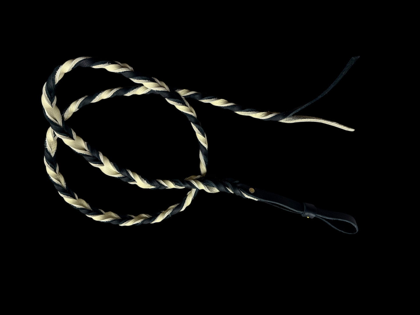 super soft leather over and Under whip
