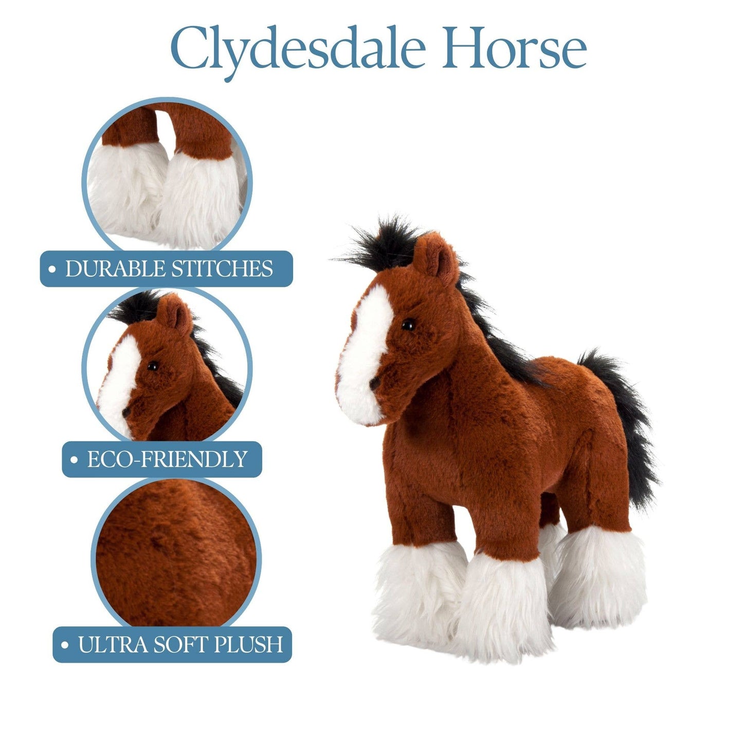 12" (30cm) Standing Horse Clydesdale Farm/Barnyard Animal