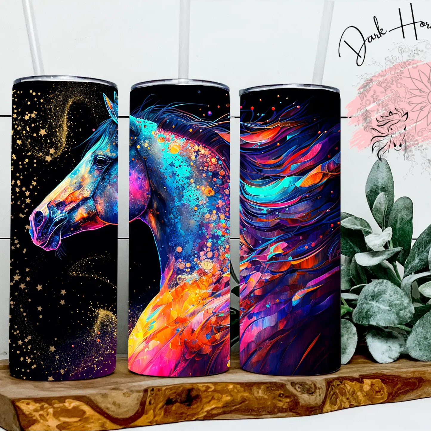 Watercolor Equine / Inked Horse Tumbler