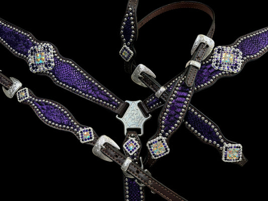 Purple mystic on Walnut leather