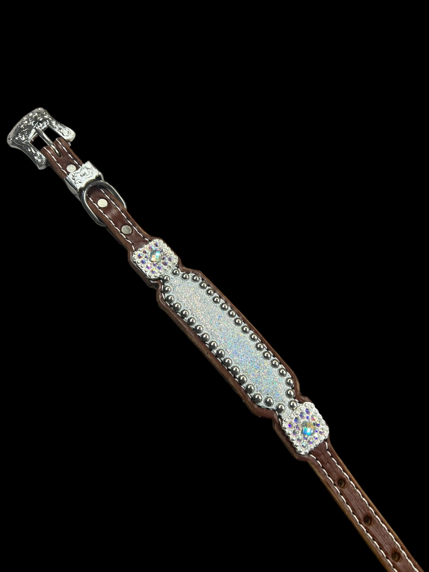 Silver ice on medium leather