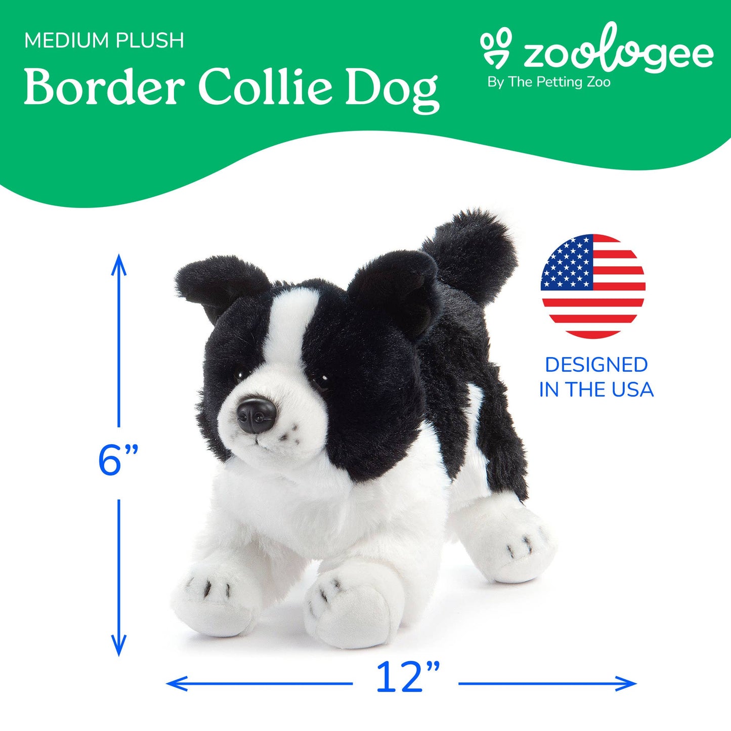 12" (28cm) Border Collie Puppy Dog