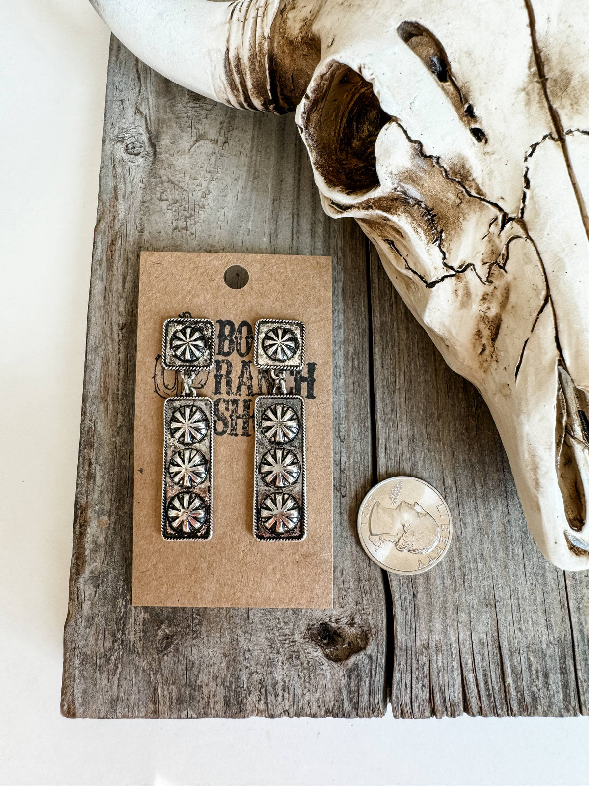 Western Bar Texture Earrings
