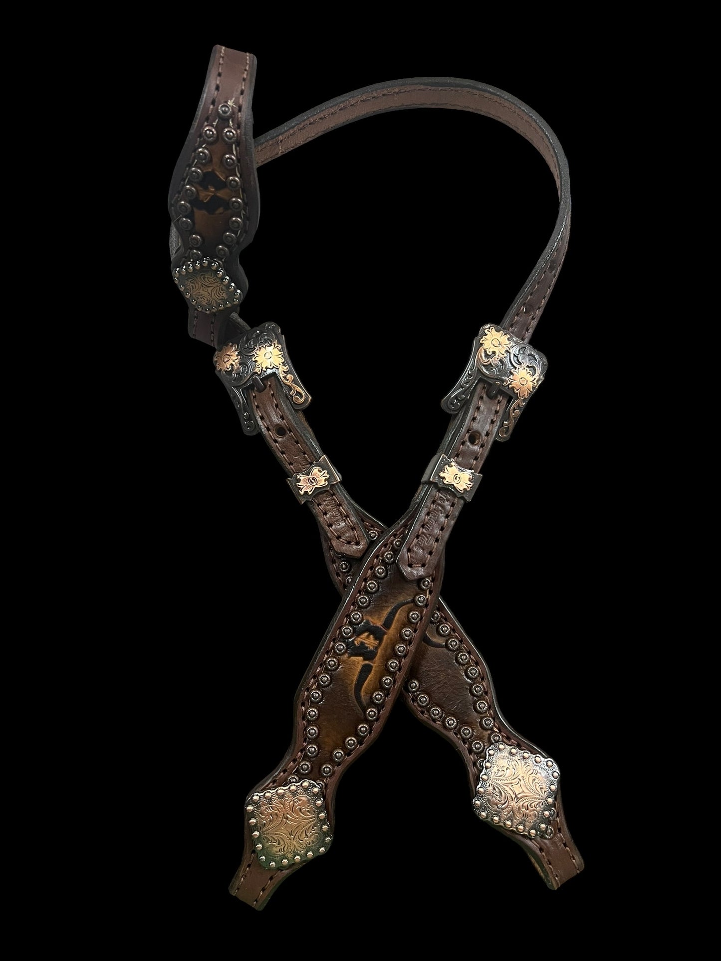 Brown longhorns on Walnut eather