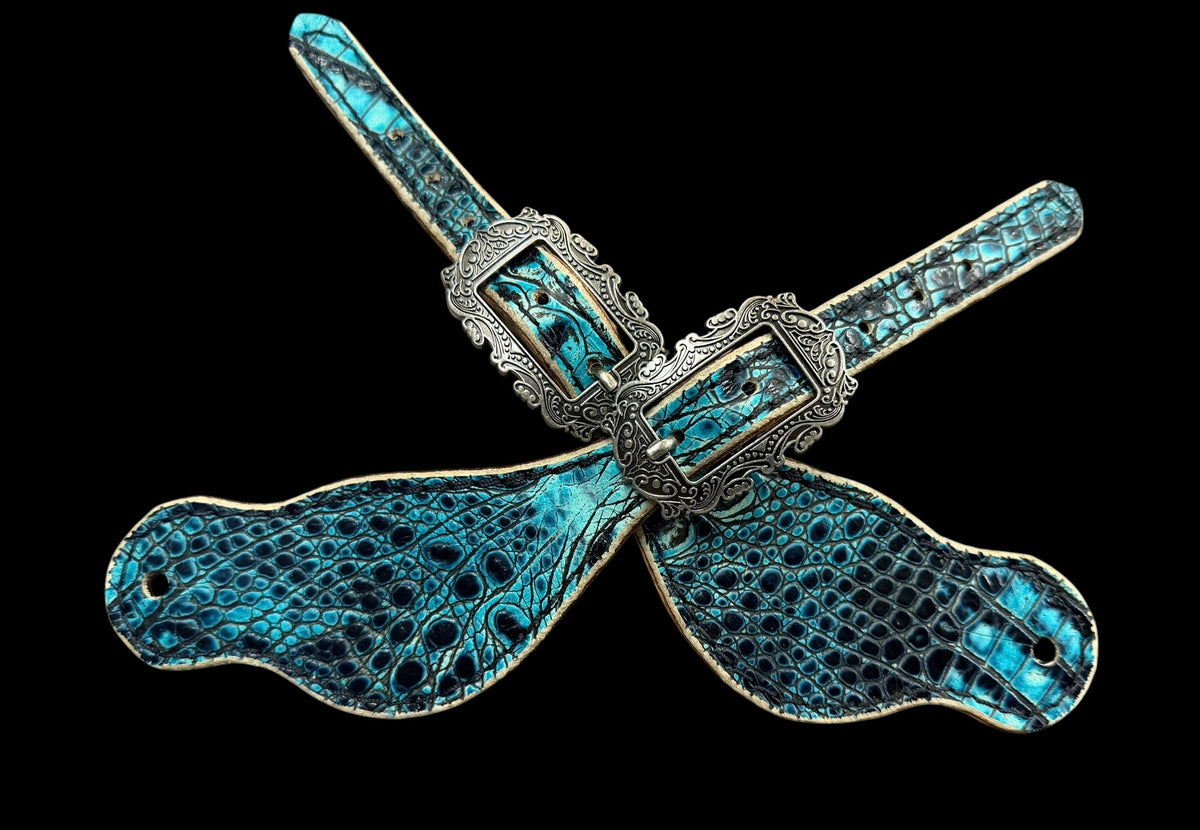 Sea turquoise gator  on medium leather