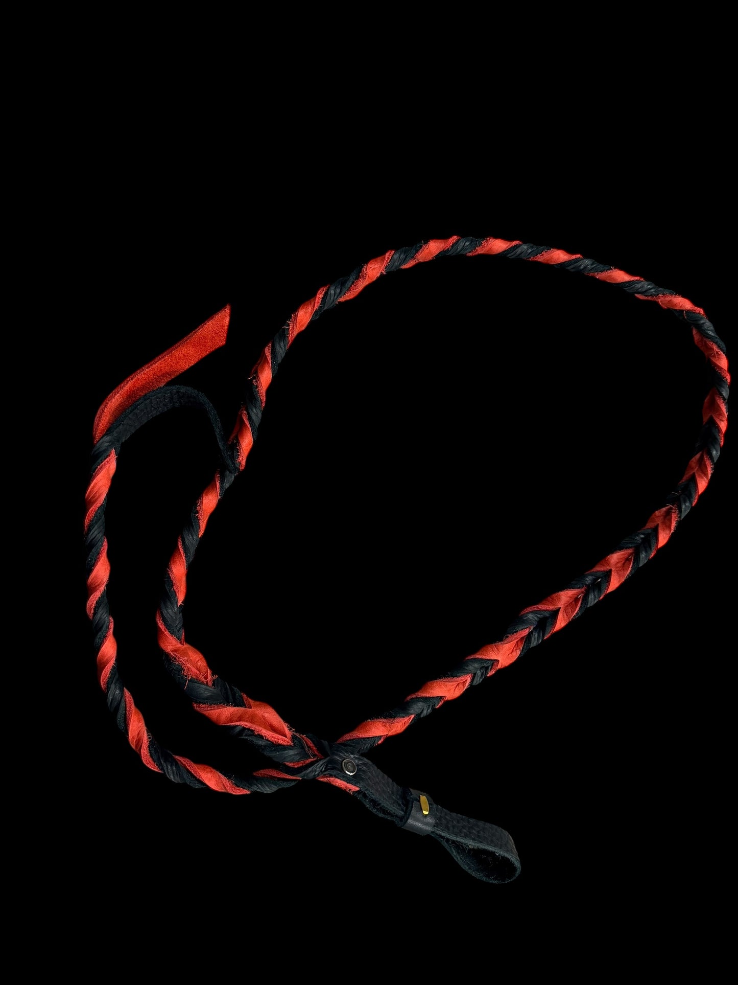 super soft leather over and Under whip