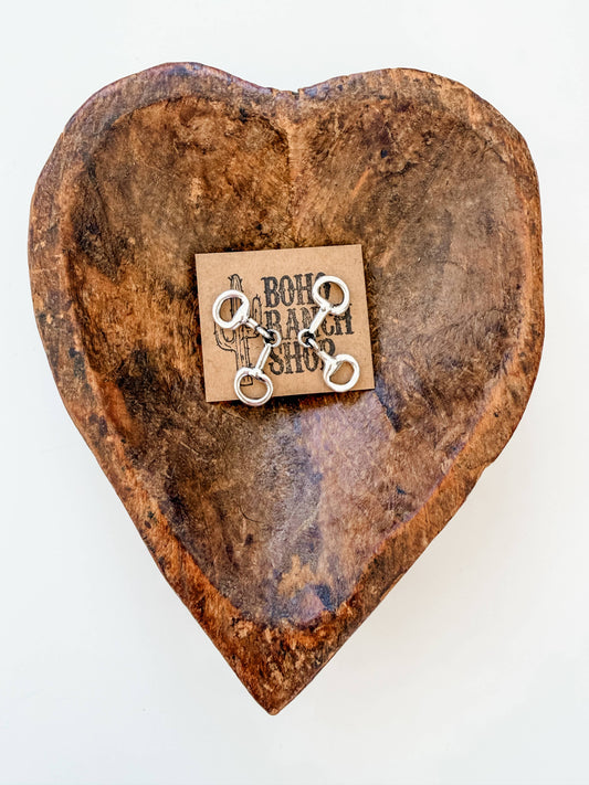 Western Post Horsebit Groove Earrings