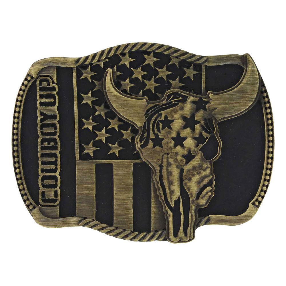 Cowboy Up Strength in Heritage Attitude Buckle