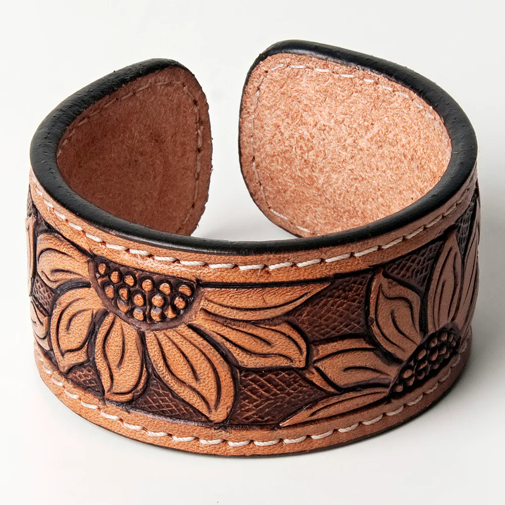 American Darling Tooled Leather Cuff Bracelet ADBRF156