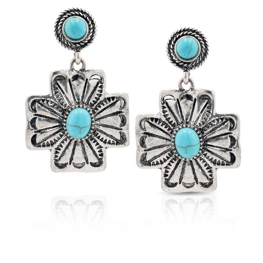 Petaled Turquoise Attitude Earrings