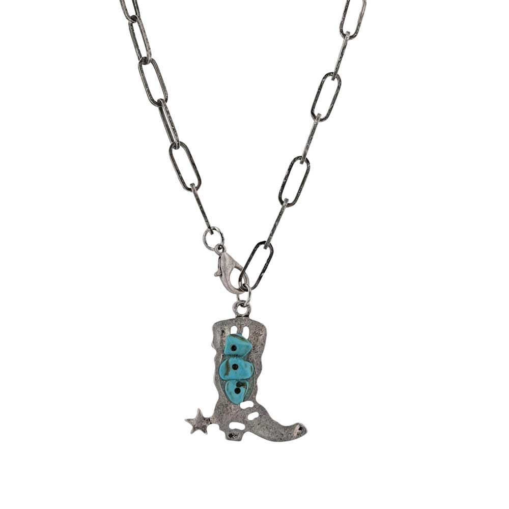 Kickin' It Up Turquoise Attitude Necklace