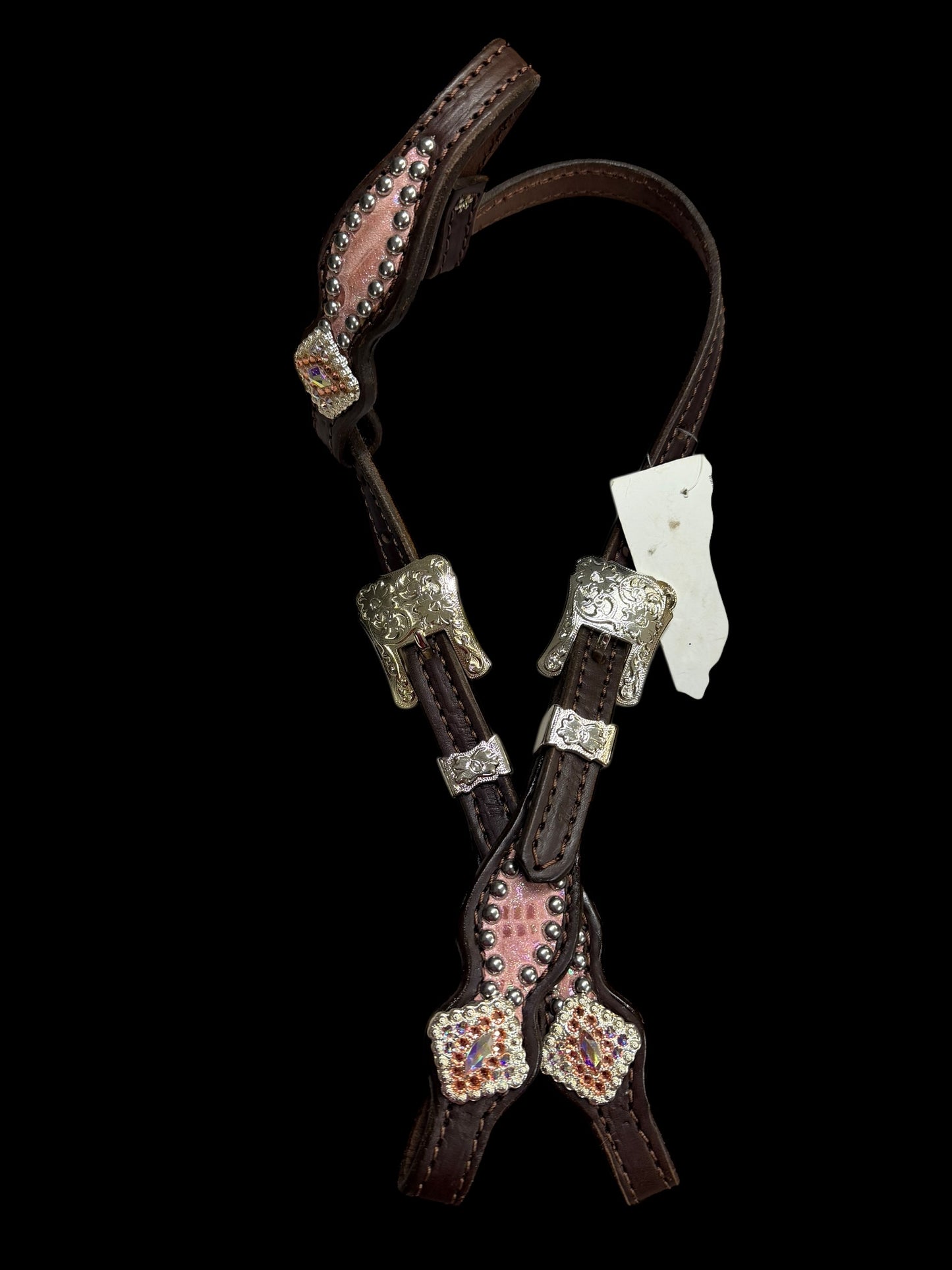 Pink mystic on dark leather