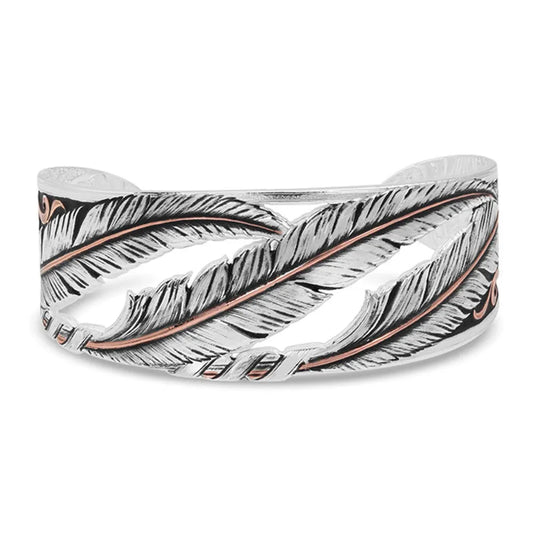 Wind Dancer Pierced Feather Cuff Bracelet