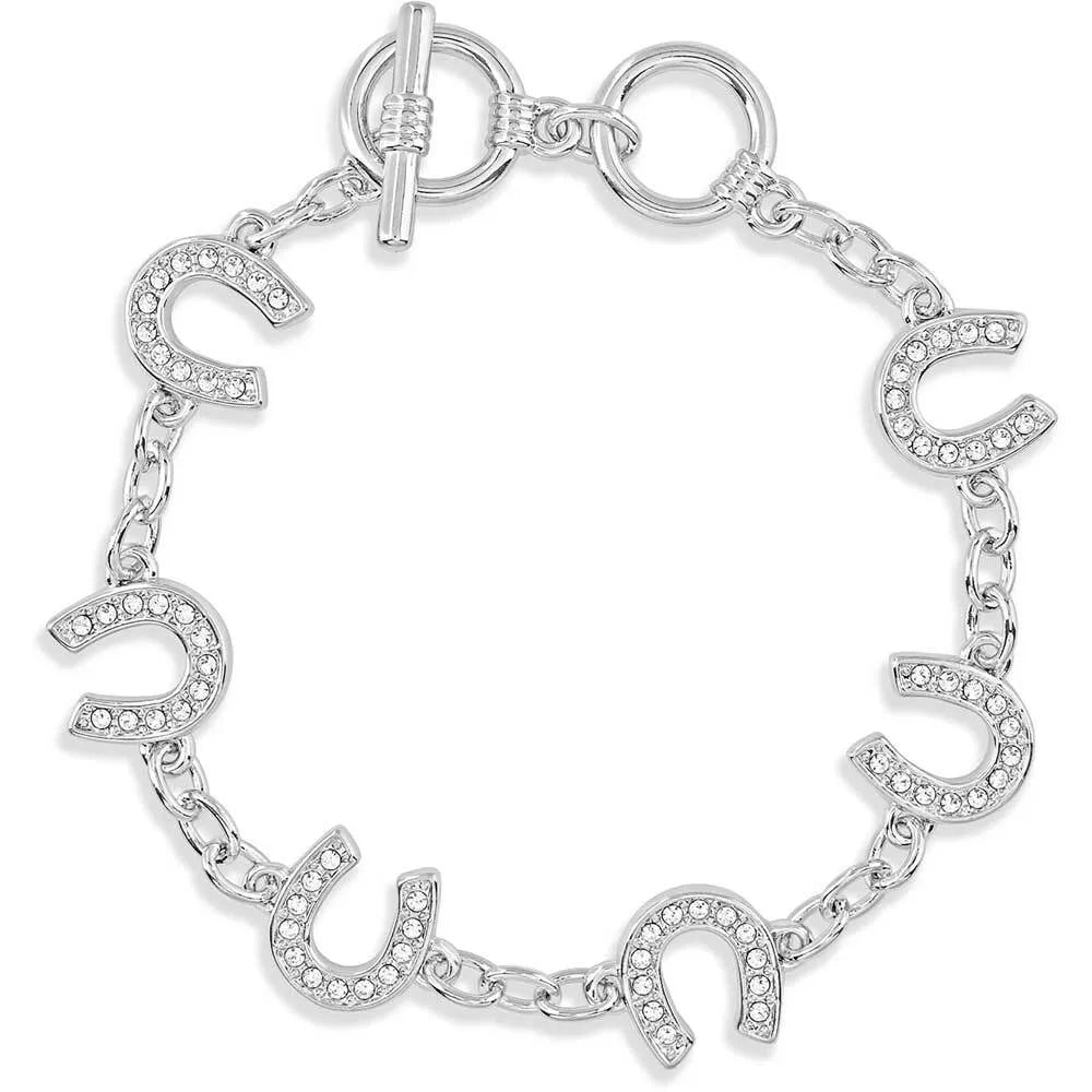 Crystal Clear Lucky Horseshoe Link Bracelet