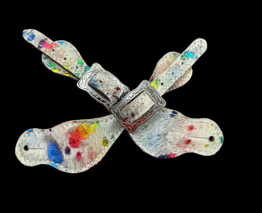 rainbow acid wash spur straps