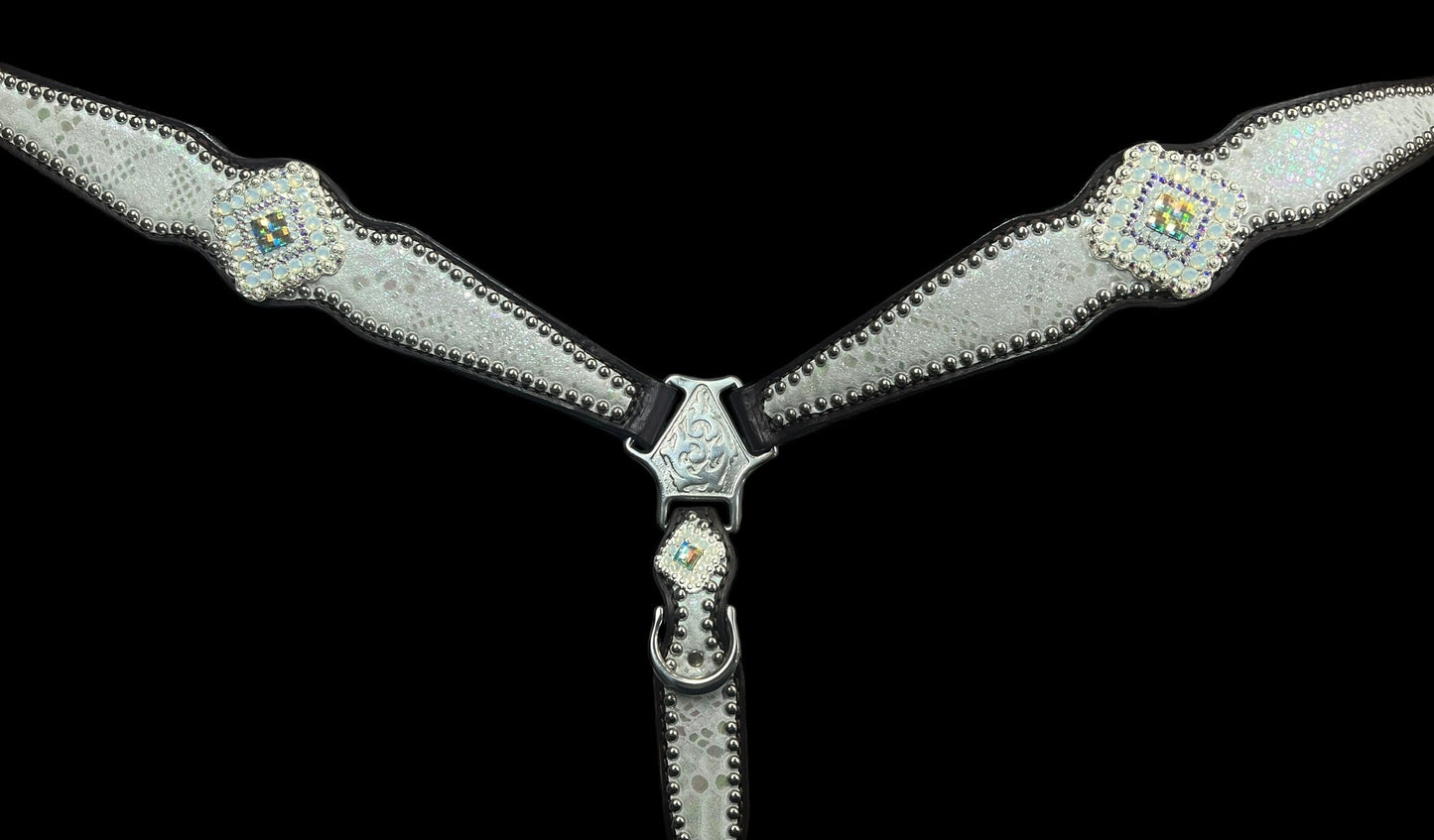 White mystic  on dark leather