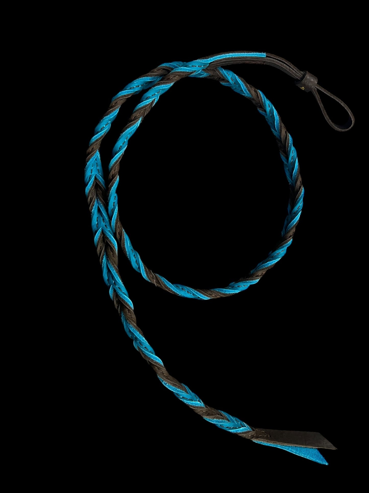 super soft leather over and Under whip