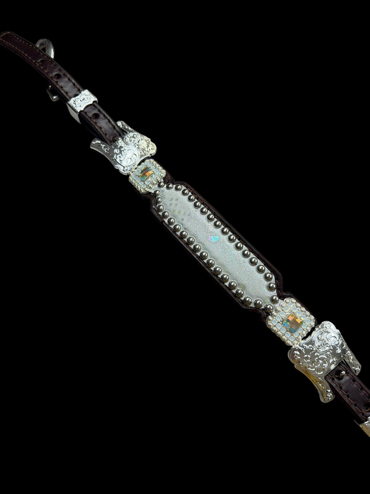 White mystic  on dark leather