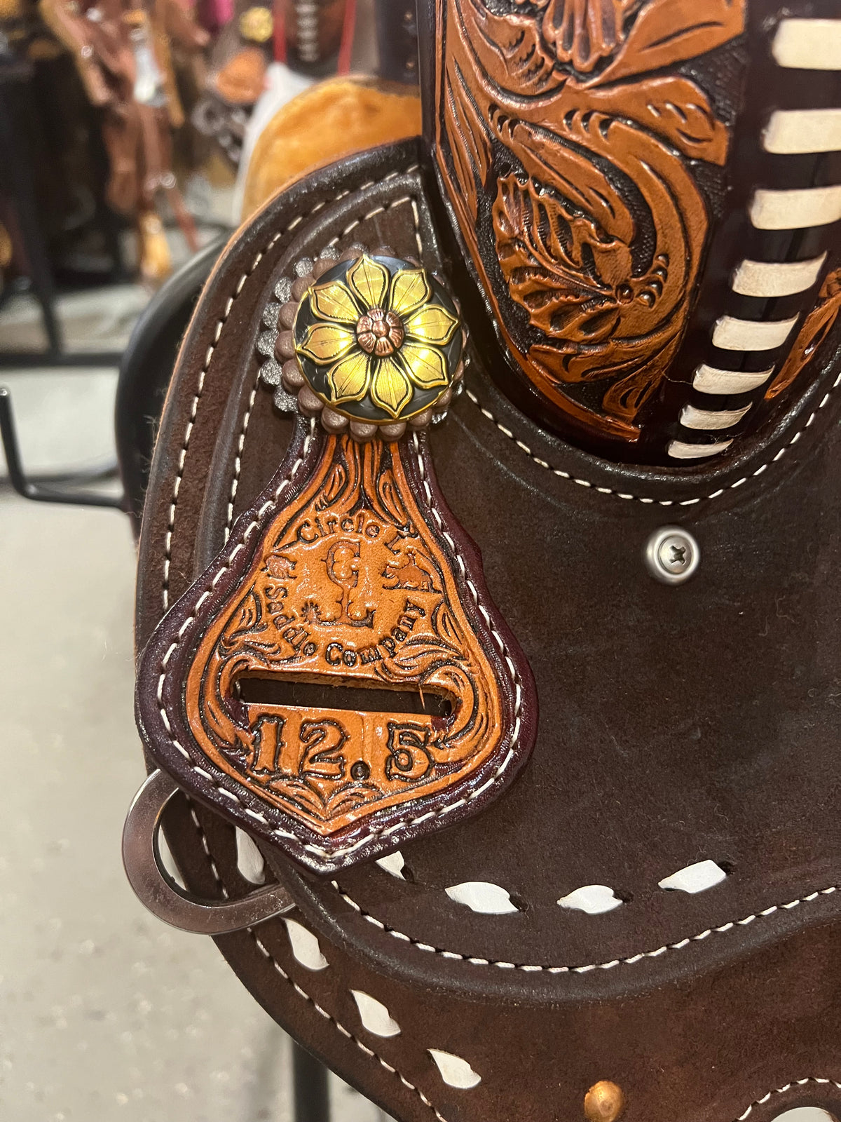 Circle L Spinal Relief Saddle with buckstitch and tooling 