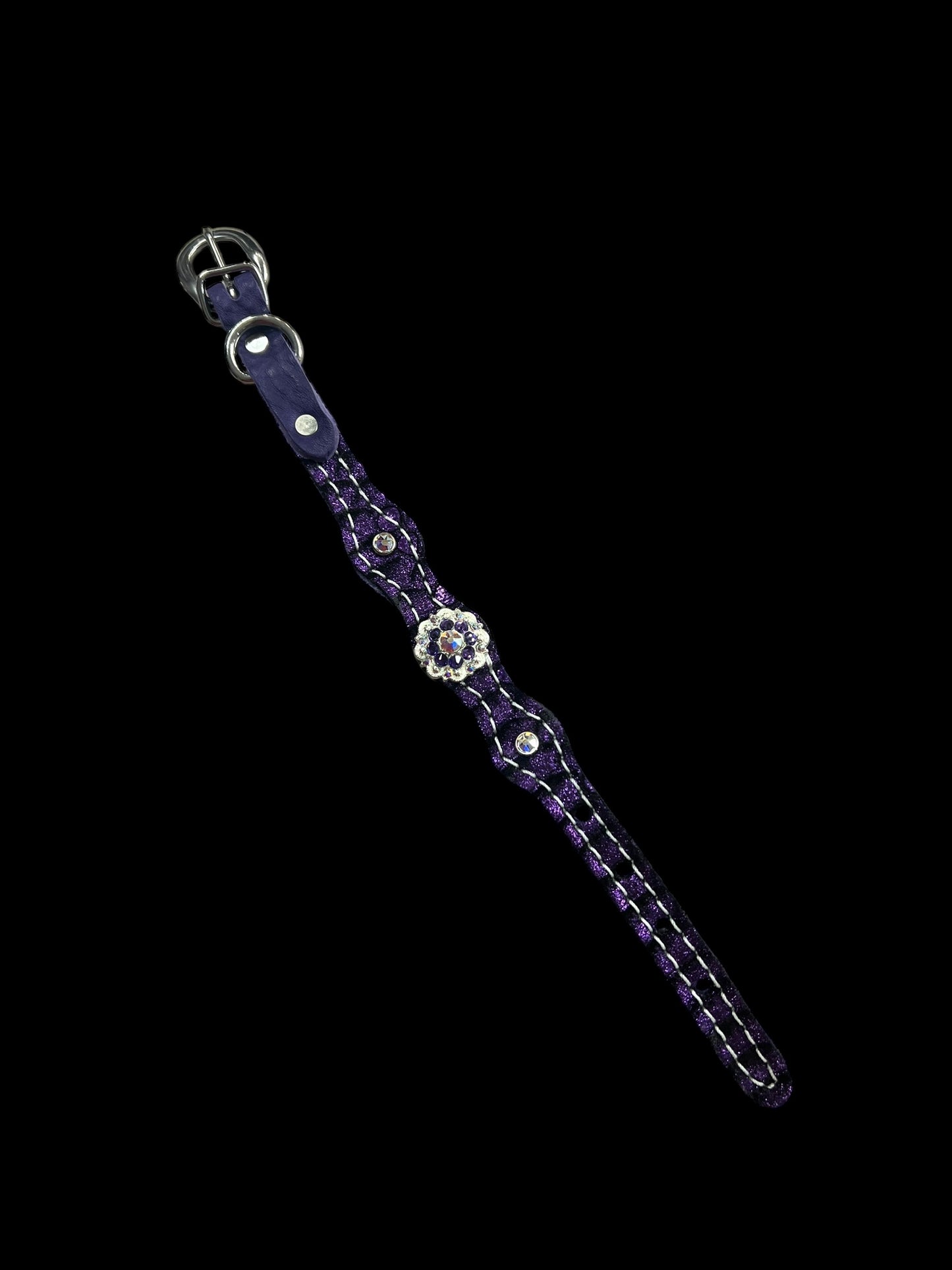 Purple mystic on dark leather