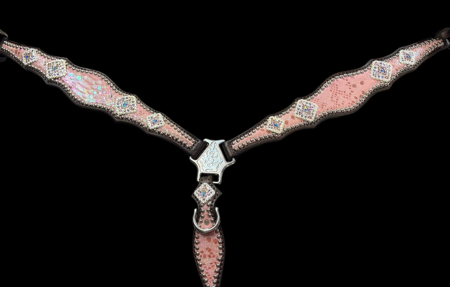 Pink mystic on dark leather