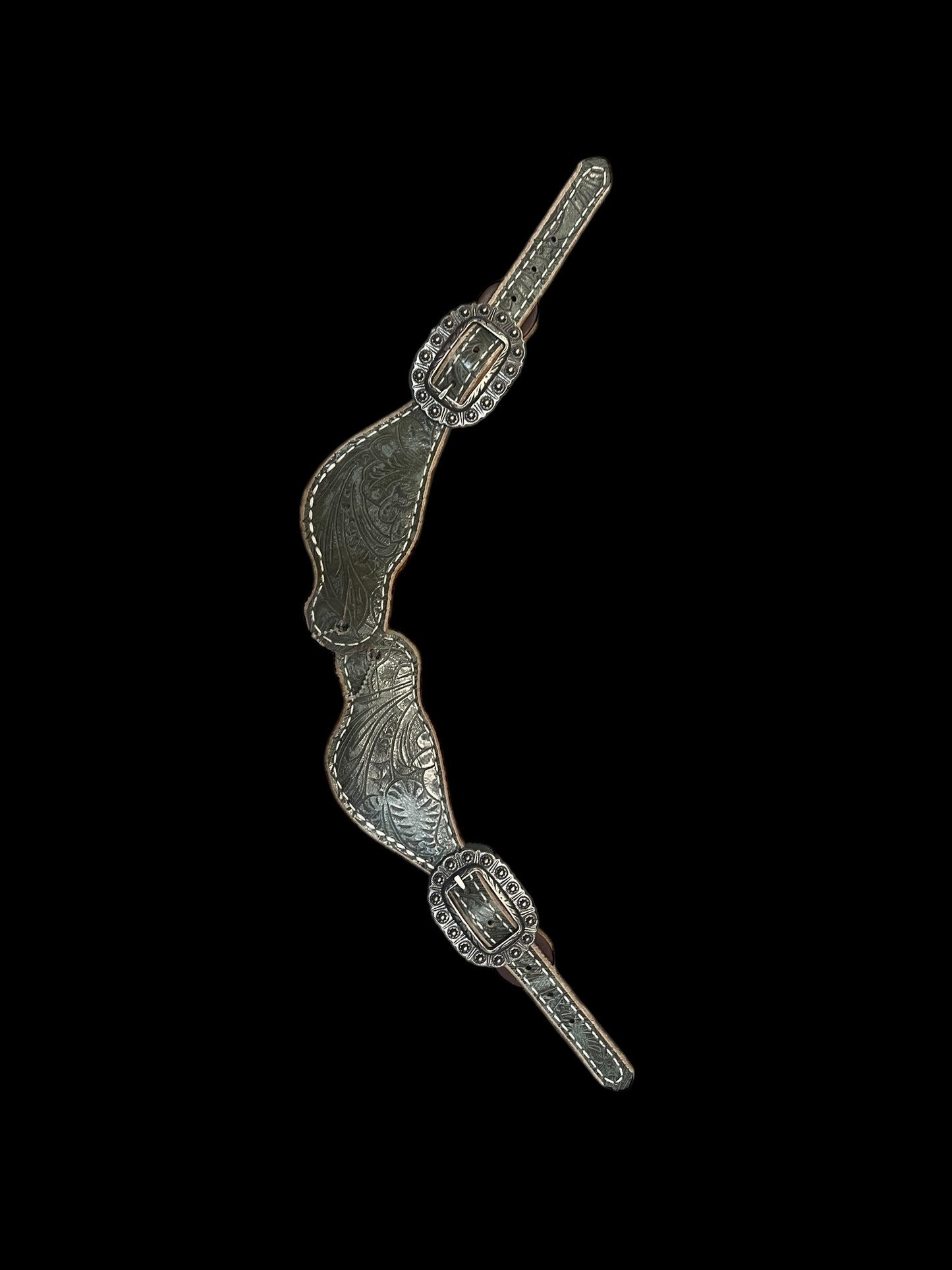 Sage Dallas Floral on walnut leather