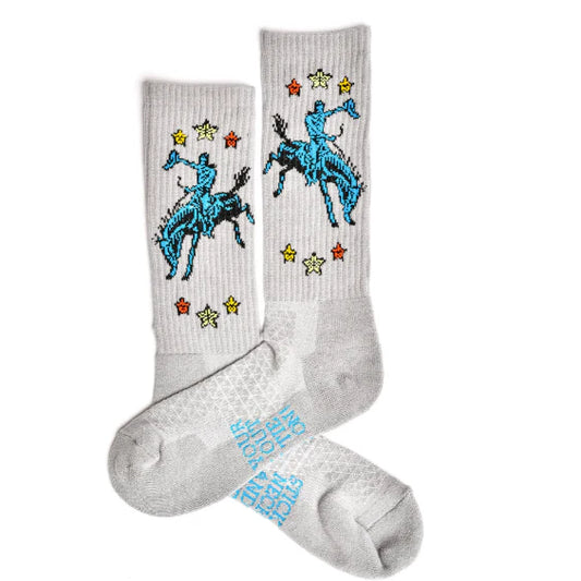 Fringe Long Live Grey Western Cowboy Performance Socks