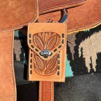 Leather Cell Phone Case - Feather