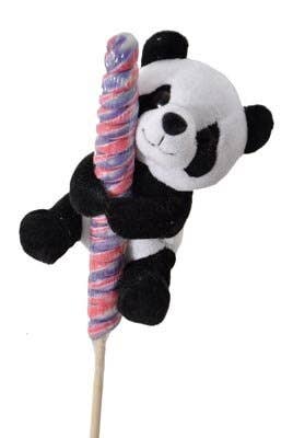 9" (22cm) Lollyplush Panda w/14" Rainbow Lollipop
