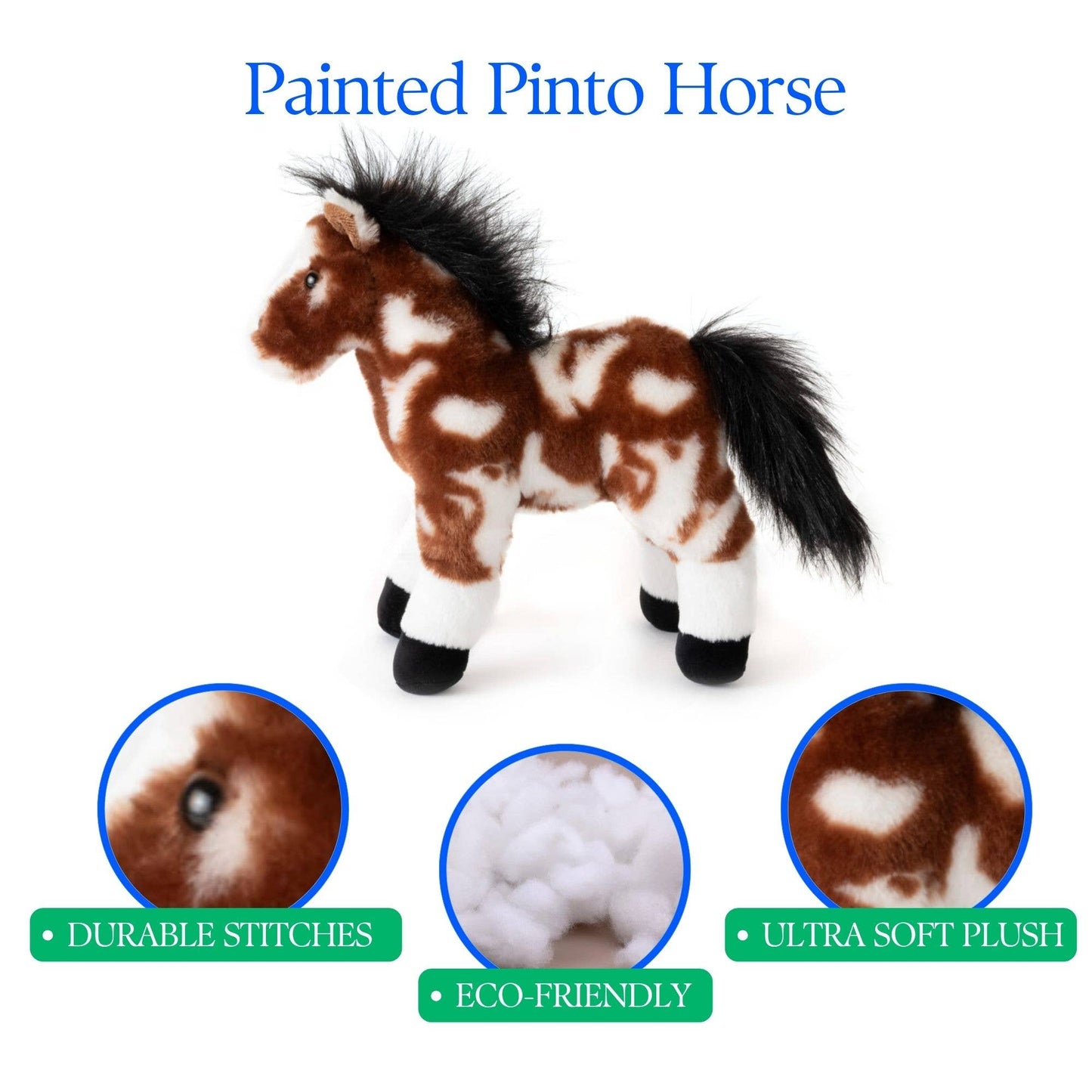 12" (30cm) Standing Horse Painted / Pinto Farm/Barnyard Animal