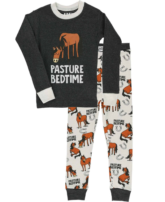 Pasture Bedtime Grey Kid's Long Sleeve Pajama Set