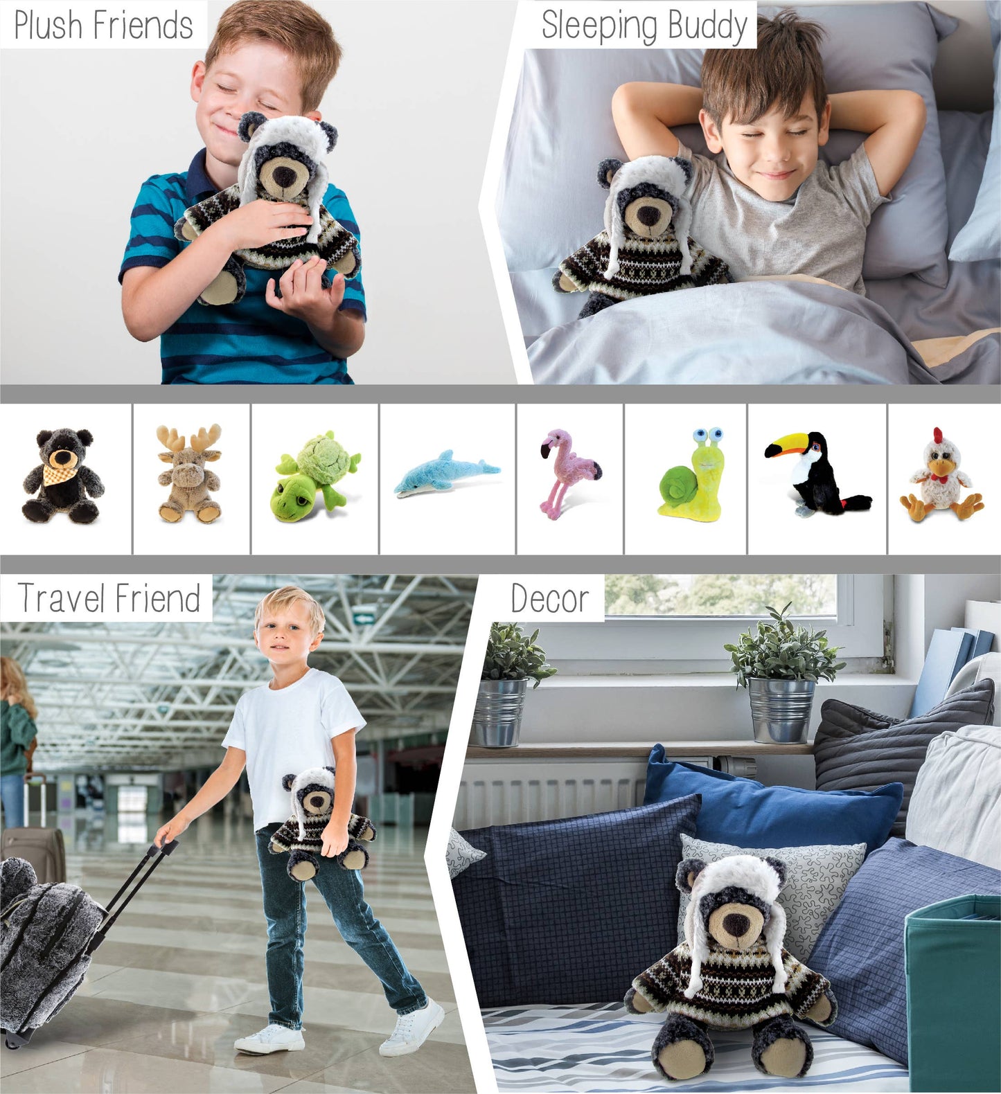 Super Soft Plush With Clothes - Black Bear