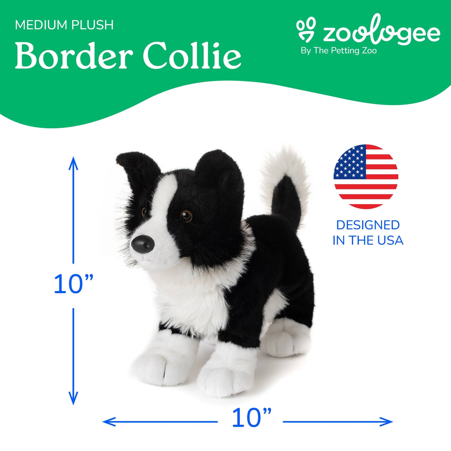 New Border Collie Dog Medium 10" (26cm)