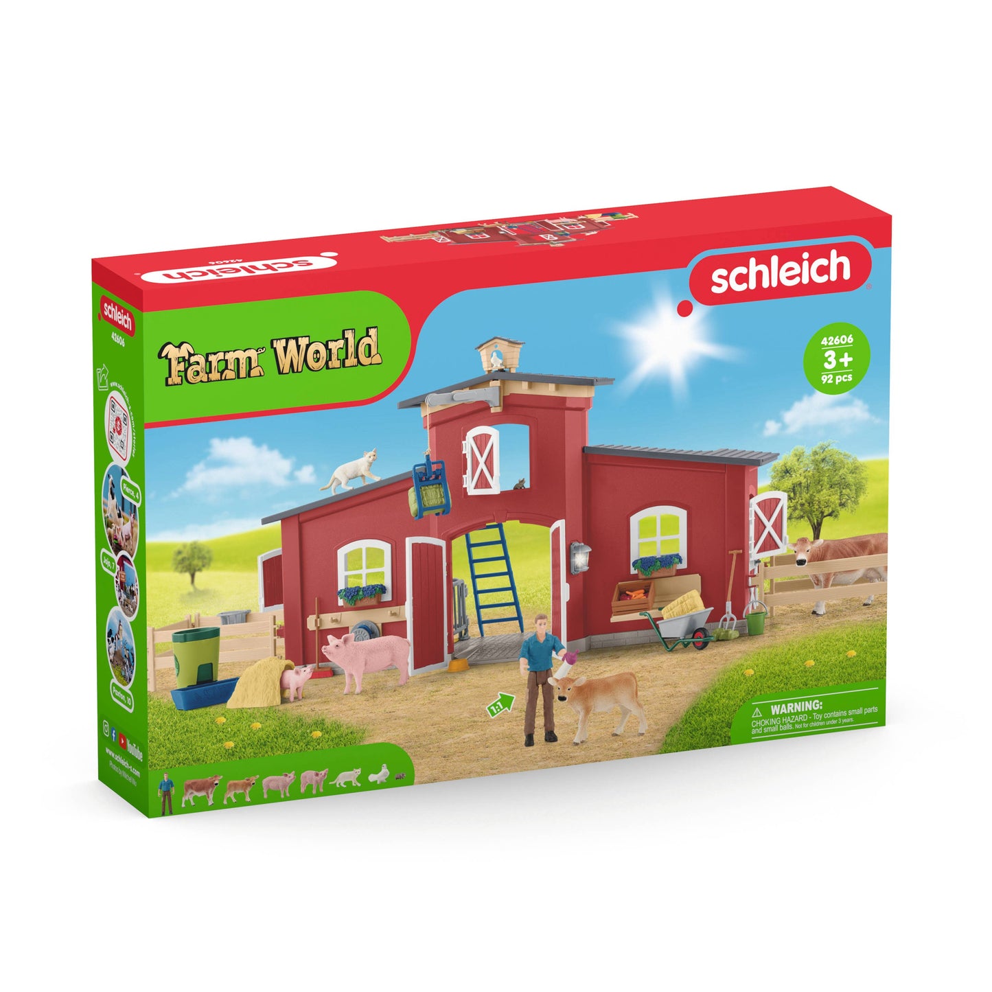 Red Barn  Farm Figurine Toys Play Set