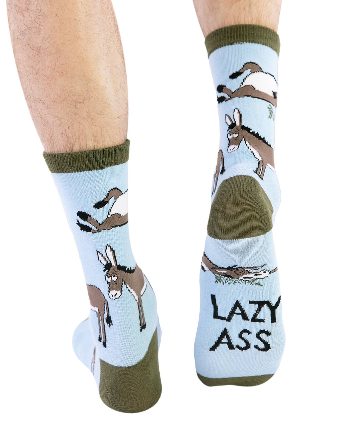 Lazy Ass Blue Crew Sock One Size