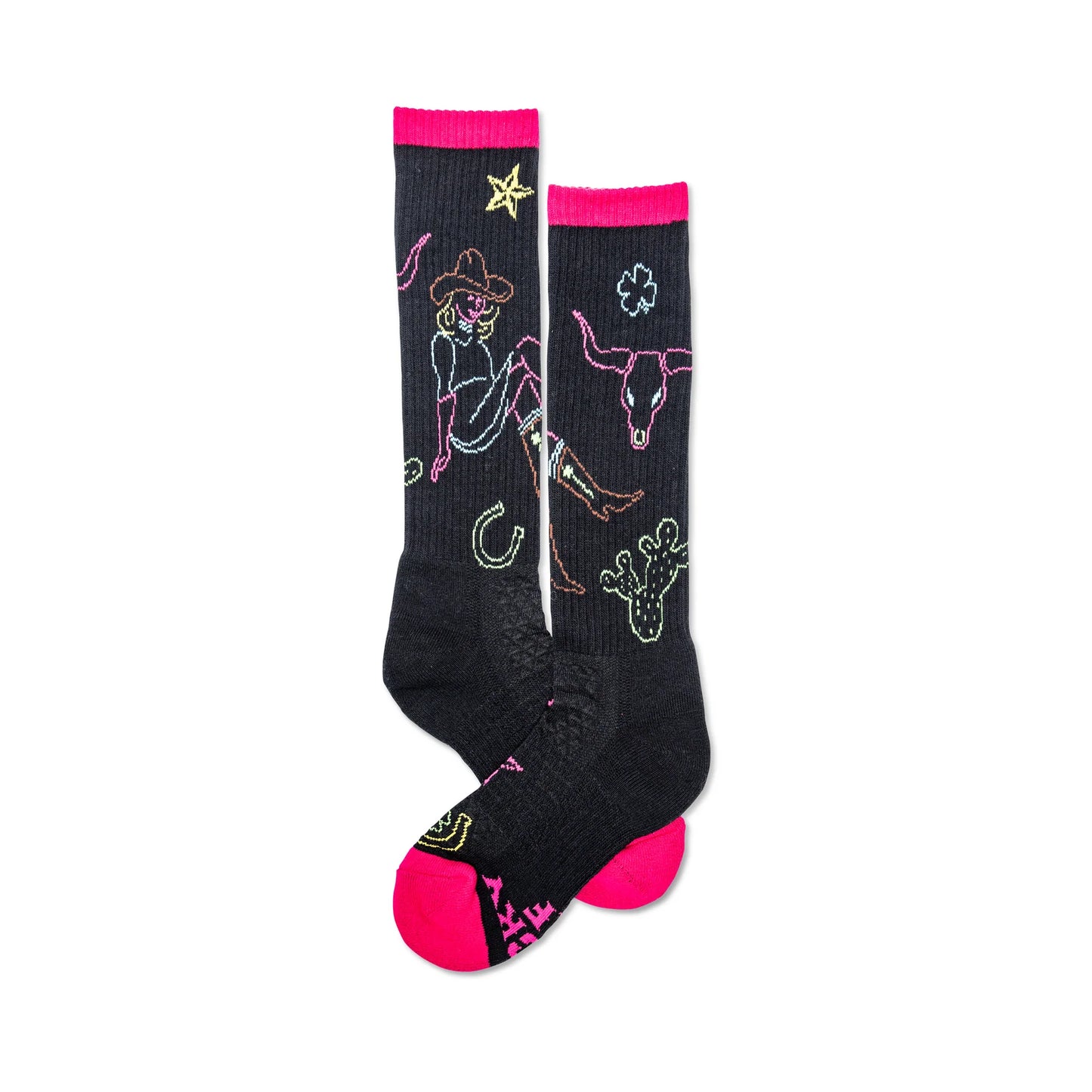 Neon Cowgirl Black Performance Socks