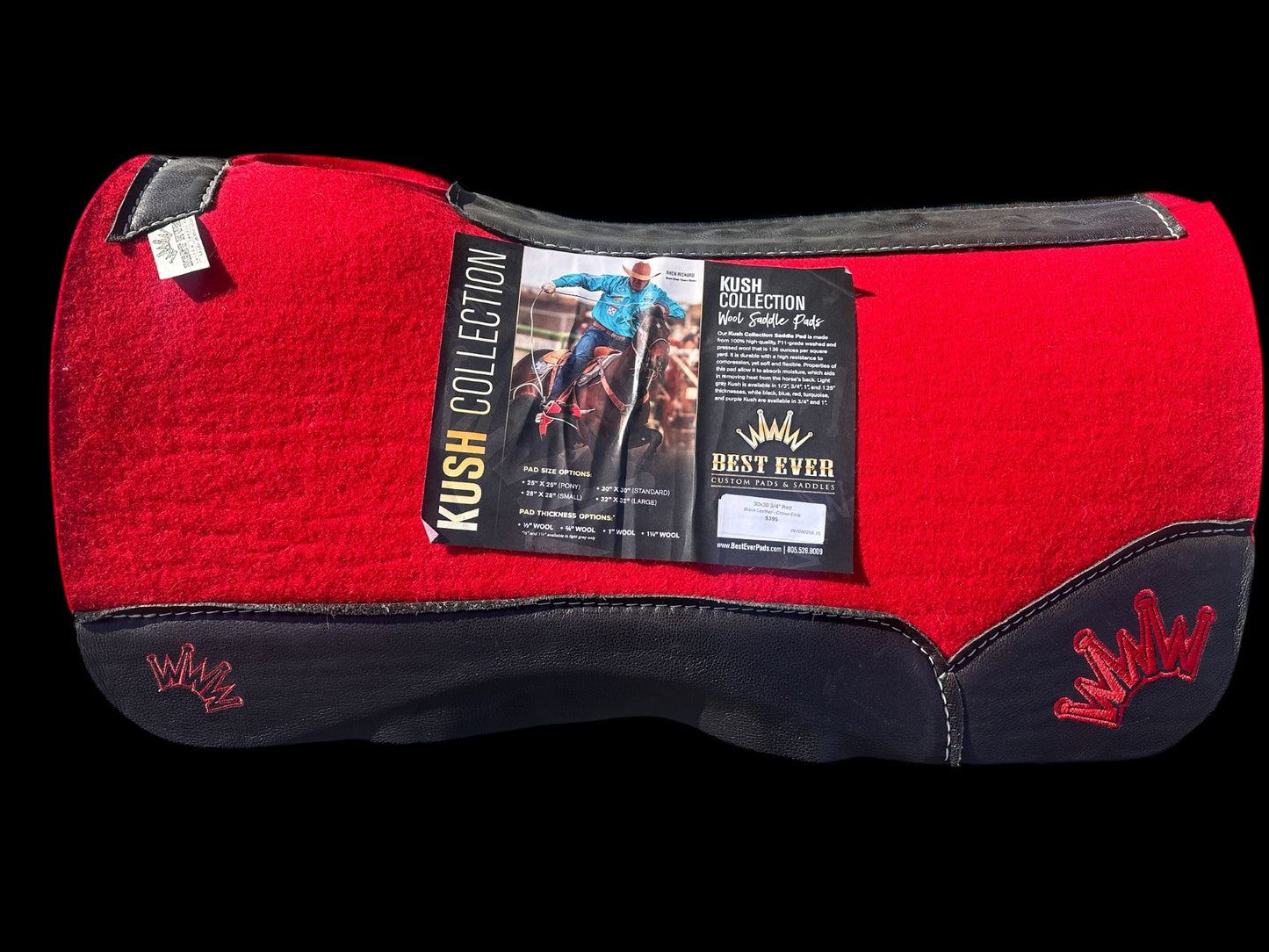 30 x 30 3/4" Kush Red Best Ever Saddle Pad