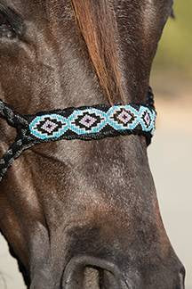 Cowboy Braided Rope Halter-Black and Blue