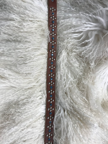 Large dog collar- metallic blue 20-24 inches