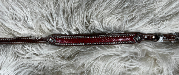 red gator on medium leather